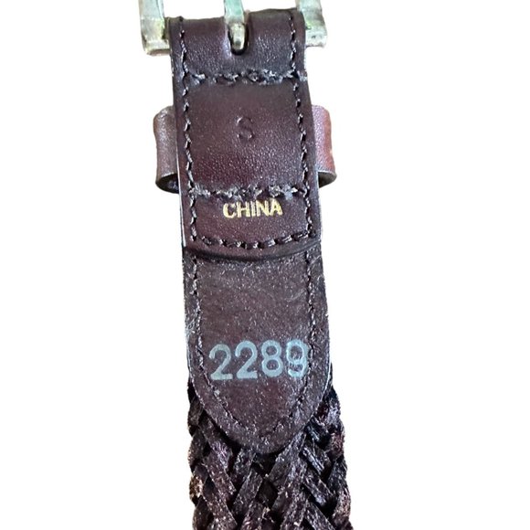 Eddie Bauer Genuine Full Grain Braided Casual Leather Belt Small 26\